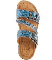 L'ARTISTE Astra Leather Buckle Hardware Slide Sandals