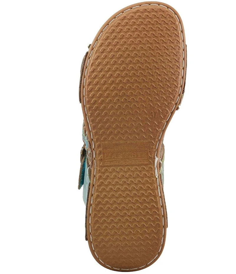 L'ARTISTE Astra Leather Buckle Hardware Slide Sandals