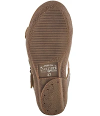 L'ARTISTE Aymee Leather Stone Embellished Floral Ornament Slide Sandals