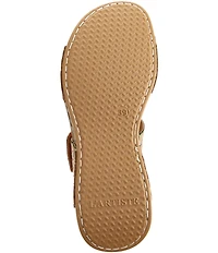 L'ARTISTE Beaudie Floral Painted Leather Slide Sandals