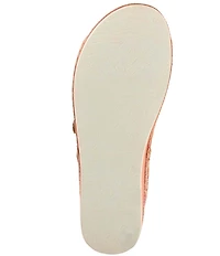 L'ARTISTE Bellini Hand-Painted Embossed Floral Leather Slide Sandals