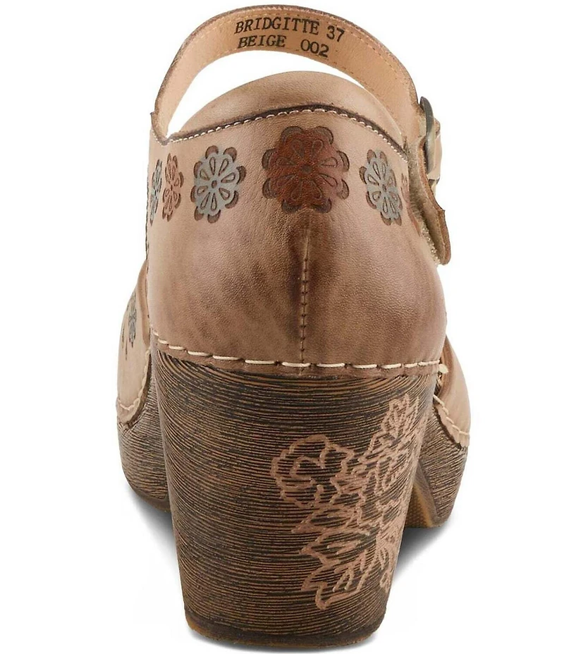 L'ARTISTE Bridgitte Floral Painted Leather Mary Jane Pumps