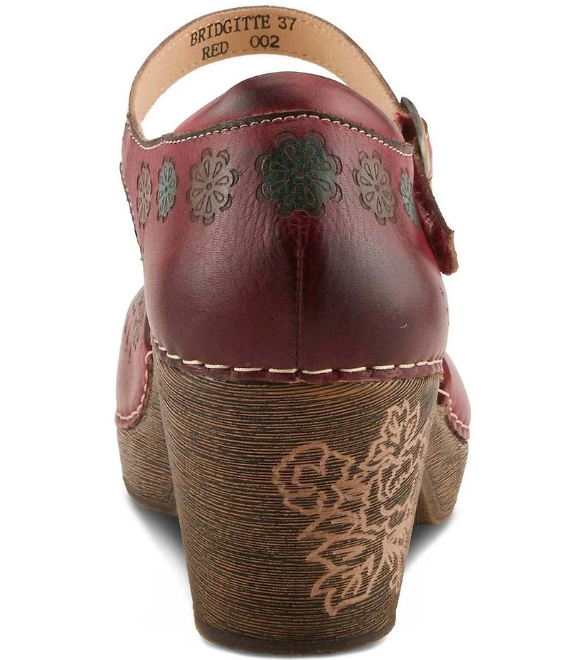 L'ARTISTE Bridgitte Floral Painted Leather Mary Jane Pumps