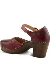 L'ARTISTE Bridgitte Floral Painted Leather Mary Jane Pumps