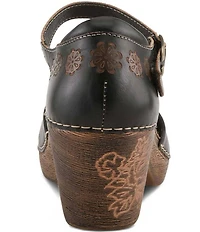 L'ARTISTE Bridgitte Floral Painted Leather Mary Jane Pumps