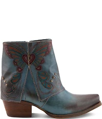 L'ARTISTE Butterfly Kisses Fold Over Embossed Leather Western Booties