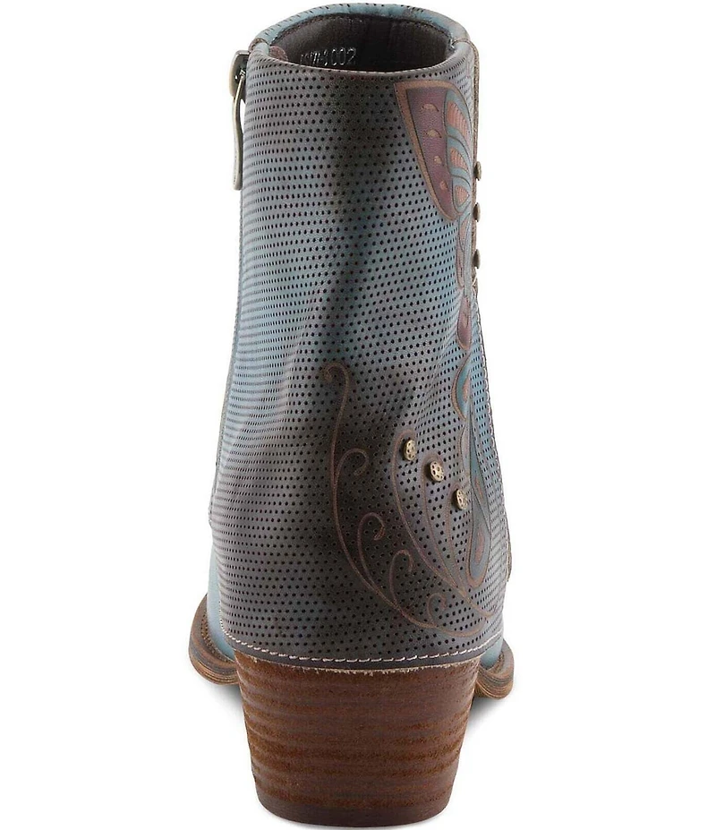L'ARTISTE Butterfly Kisses Fold Over Embossed Leather Western Booties