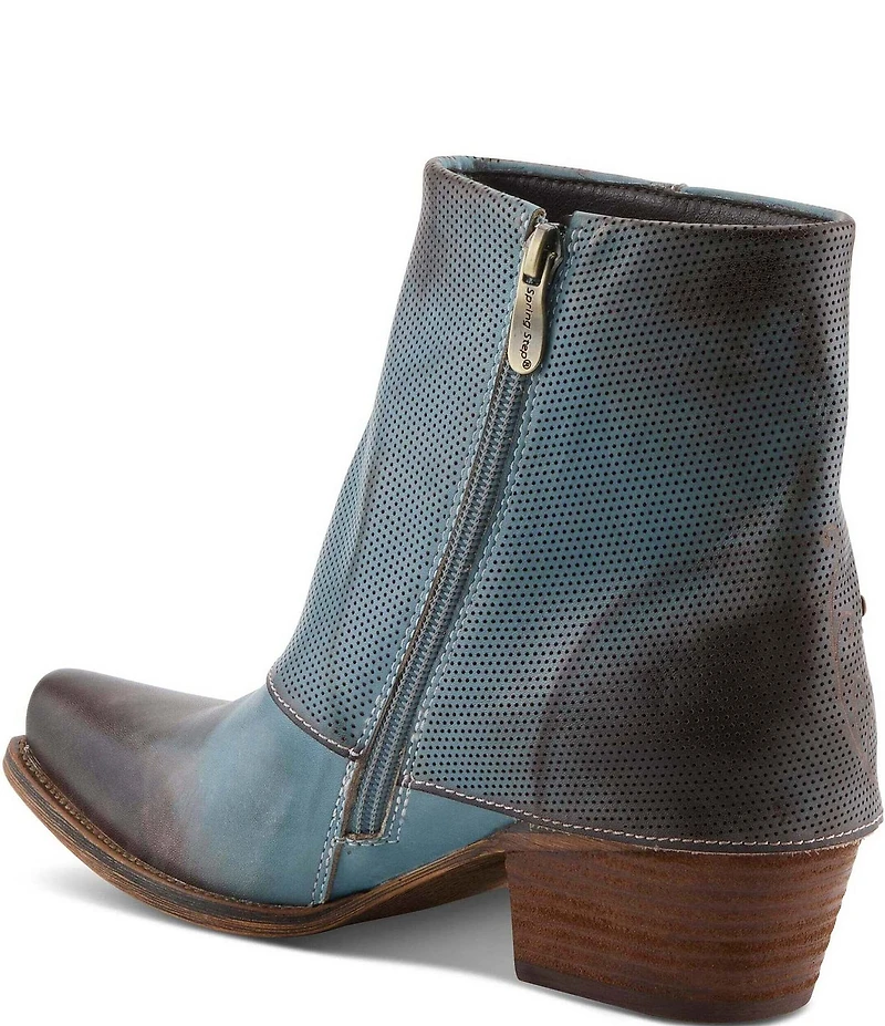 L'ARTISTE Butterfly Kisses Fold Over Embossed Leather Western Booties