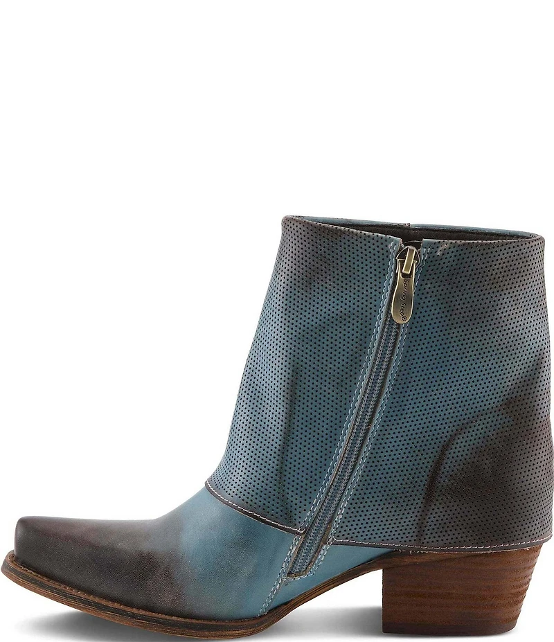 L'ARTISTE Butterfly Kisses Fold Over Embossed Leather Western Booties