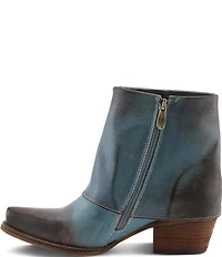 L'ARTISTE Butterfly Kisses Fold Over Embossed Leather Western Booties