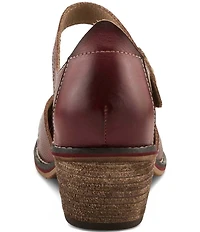 L'ARTISTE Cabracho Leather Floral Print Perforated Mary Jane Pumps