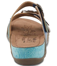 L'ARTISTE Caelana Leather Flower Detailed Slide Sandals