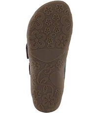 L'ARTISTE Caelana Leather Flower Detailed Slide Sandals