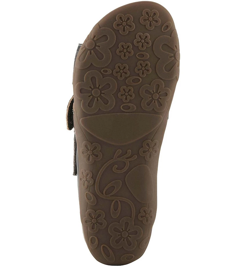 L'ARTISTE Caelana Leather Flower Detailed Slide Sandals