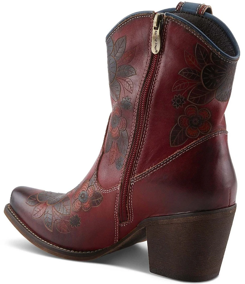 L'ARTISTE Cahoots Leather Hand Painted Floral Western Boots