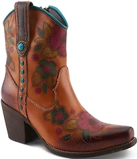 L'ARTISTE Cahoots Leather Hand Painted Floral Western Boots