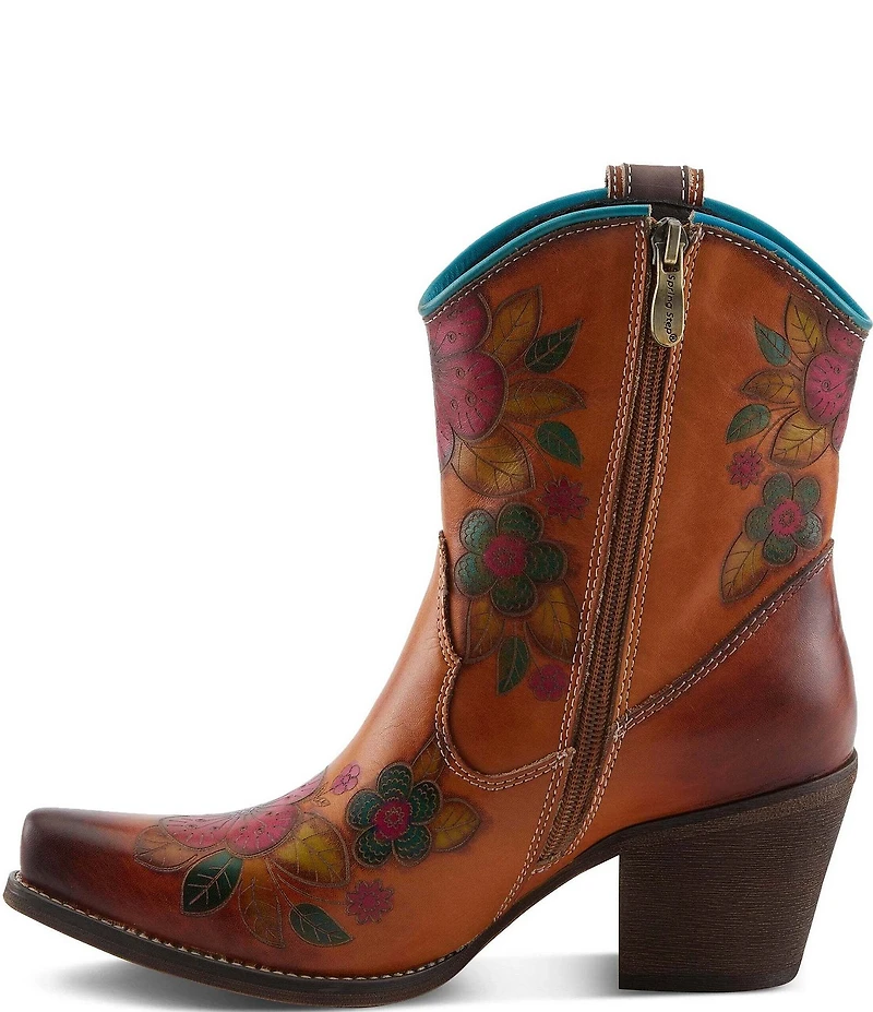 L'ARTISTE Cahoots Leather Hand Painted Floral Western Boots