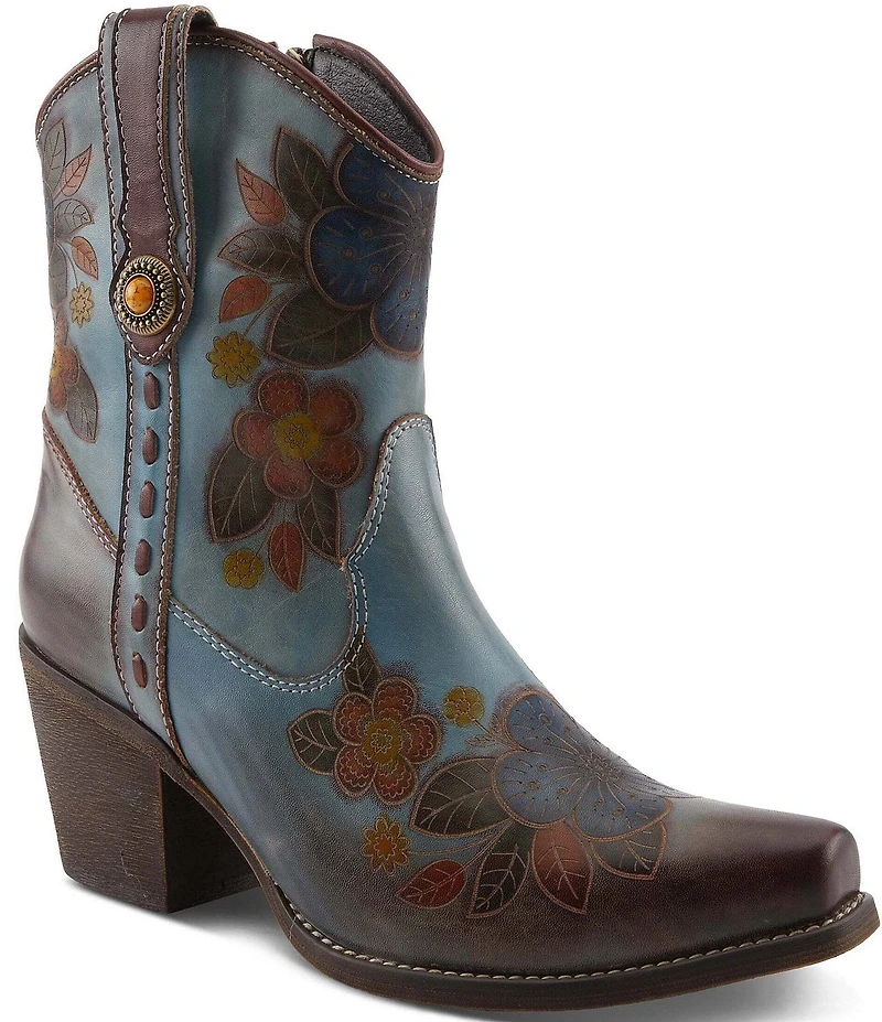 L'ARTISTE Cahoots Leather Hand Painted Floral Western Boots
