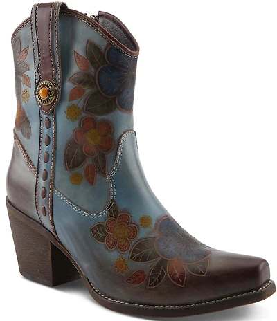 L'ARTISTE Cahoots Leather Hand Painted Floral Western Boots