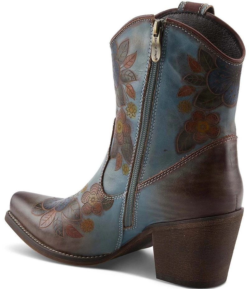 L'ARTISTE Cahoots Leather Hand Painted Floral Western Boots