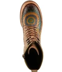 L'ARTISTE Carnivale Leather Hand Painted Floral Booties