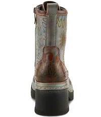 L'ARTISTE Carnivale Leather Hand Painted Floral Booties