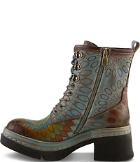L'ARTISTE Carnivale Leather Hand Painted Floral Booties