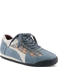 L'ARTISTE Carpediem Suede & Leather Plaid Lace Up Sneakers