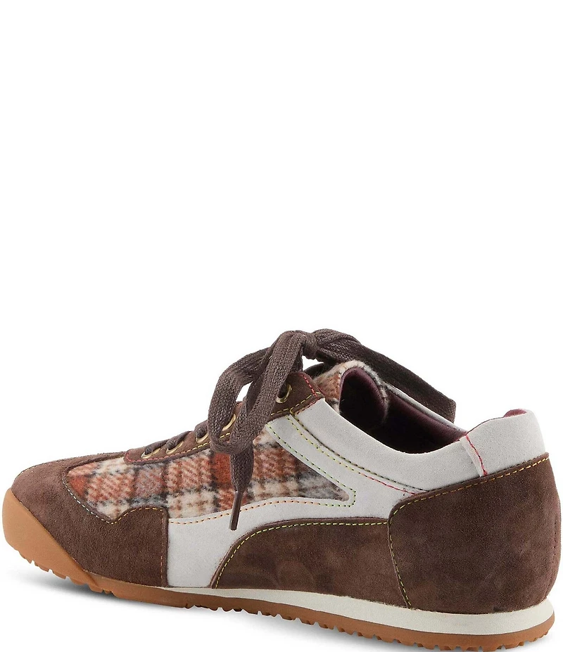 L'ARTISTE Carpediem Suede & Leather Plaid Lace Up Sneakers