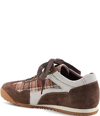 L'ARTISTE Carpediem Suede & Leather Plaid Lace Up Sneakers