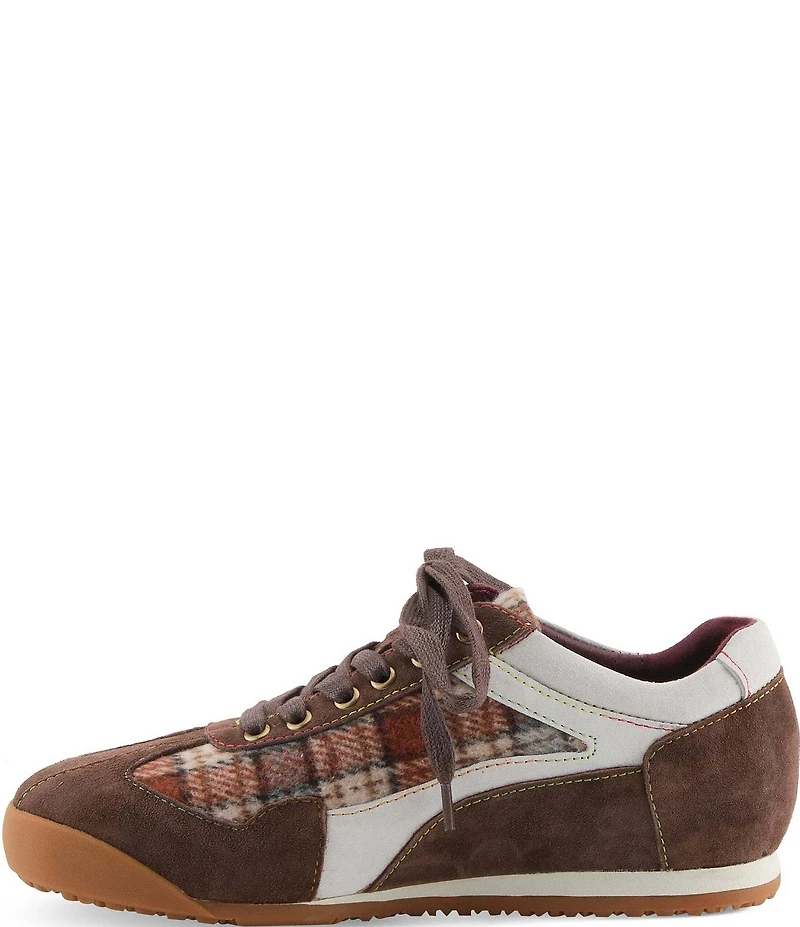 L'ARTISTE Carpediem Suede & Leather Plaid Lace Up Sneakers