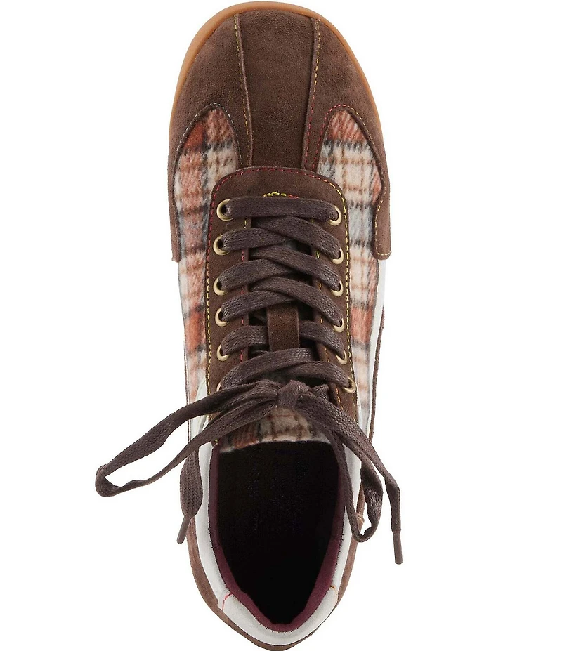 L'ARTISTE Carpediem Suede & Leather Plaid Lace Up Sneakers