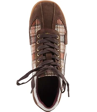 L'ARTISTE Carpediem Suede & Leather Plaid Lace Up Sneakers