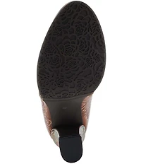 L'ARTISTE Cherish Floral Embossed Leather Booties