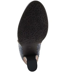 L'ARTISTE Cherish Floral Embossed Leather Booties