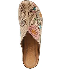 L'ARTISTE Chienti Floral Painted Perforated Leather Clogs