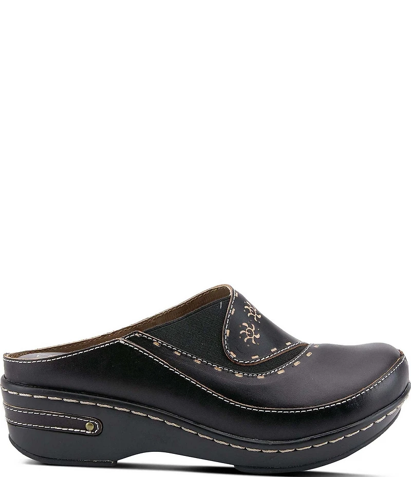 L'ARTISTE Chino-b Leather Mule Clogs