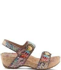 L'ARTISTE Colomecool Hand-Painted Embossed Leather Sandals