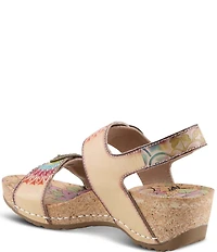 L'ARTISTE Colomecool Hand-Painted Embossed Leather Sandals