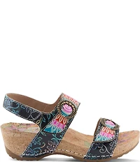 L'ARTISTE Colomecool Hand-Painted Embossed Leather Sandals