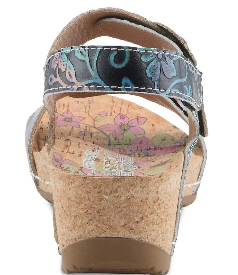 L'ARTISTE Colomecool Hand-Painted Embossed Leather Sandals