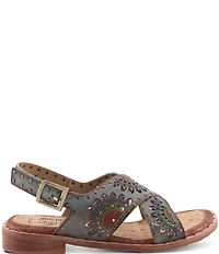 L'ARTISTE Crossroads Hand-Painted Laser Cut Leather Sandals