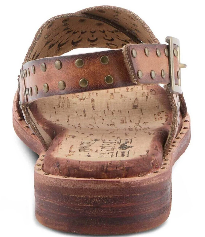 L'ARTISTE Crossroads Hand-Painted Laser Cut Leather Sandals