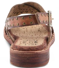 L'ARTISTE Crossroads Hand-Painted Laser Cut Leather Sandals