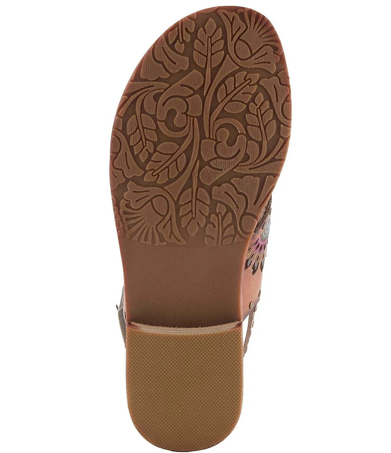 L'ARTISTE Crossroads Hand-Painted Laser Cut Leather Sandals