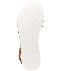 L'ARTISTE Cruzer Leather Flower Embellished Wedge Sandals