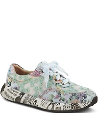 L'ARTISTE Daisymae Floral Print Daisy Embroidered Sneakers