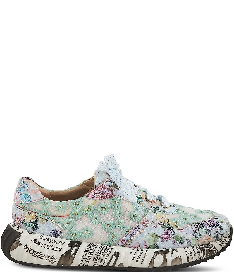 L'ARTISTE Daisymae Floral Print Daisy Embroidered Sneakers