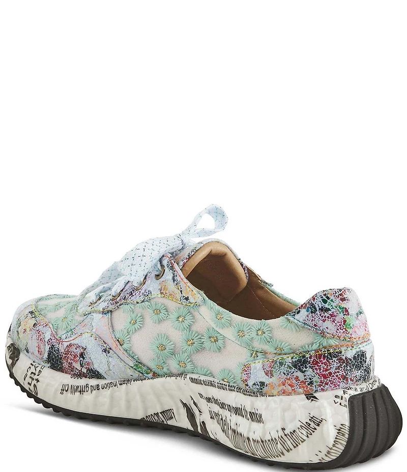 L'ARTISTE Daisymae Floral Print Daisy Embroidered Sneakers