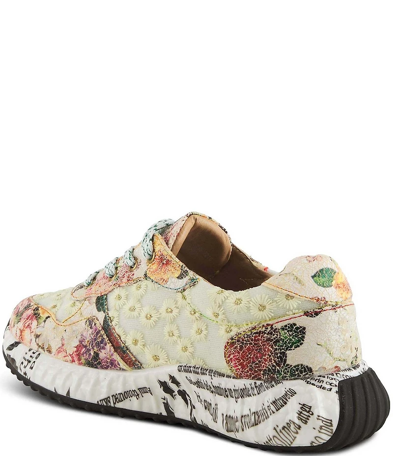 L'ARTISTE Daisymae Floral Print Daisy Embroidered Sneakers